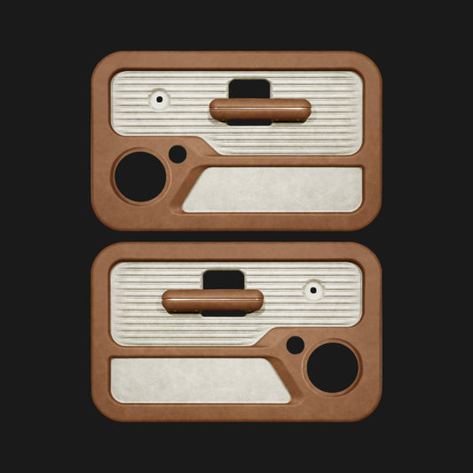 Morgan's Signature front door panels for a 1968-1972 Ford F-Series, Kodiak leather with Luna inserts